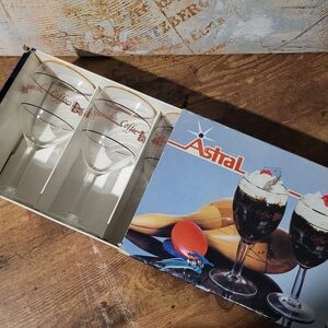 Vintage Made In Canada Astral Spanish Coffee Glass Set with Original Box